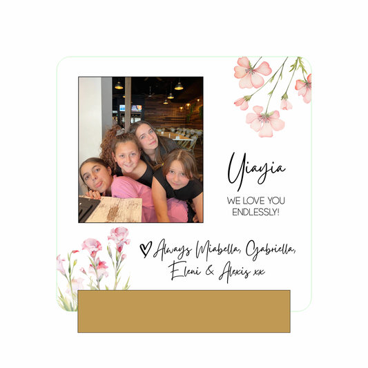 Acrylic Photo Plaque (Pink Wildflower)