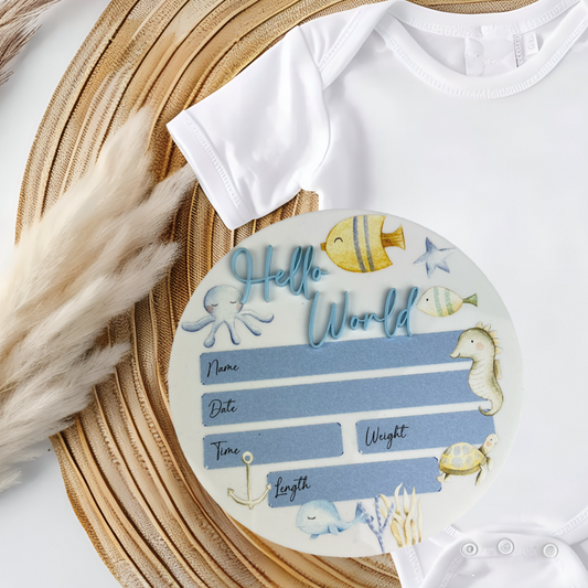 Birth Announcement Plaque (Under the Sea)