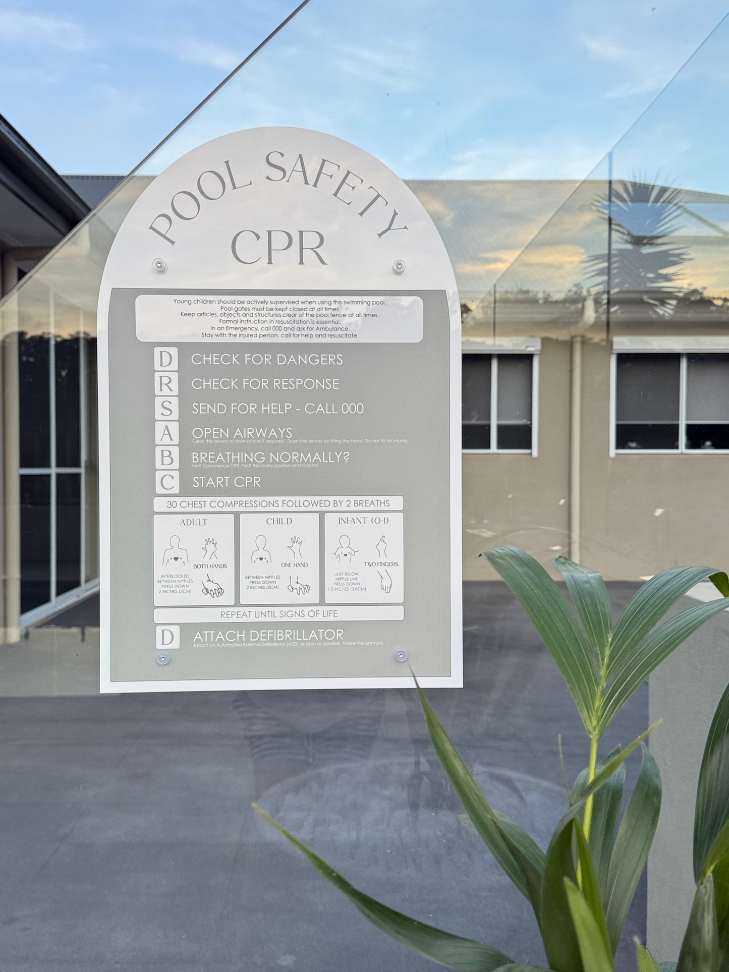 Pool CPR Safety Sign - Arch