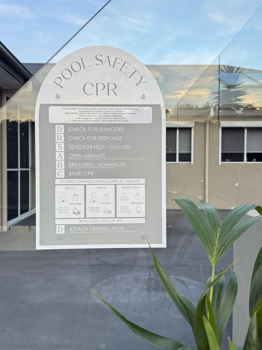 Pool CPR Safety Sign - Arch