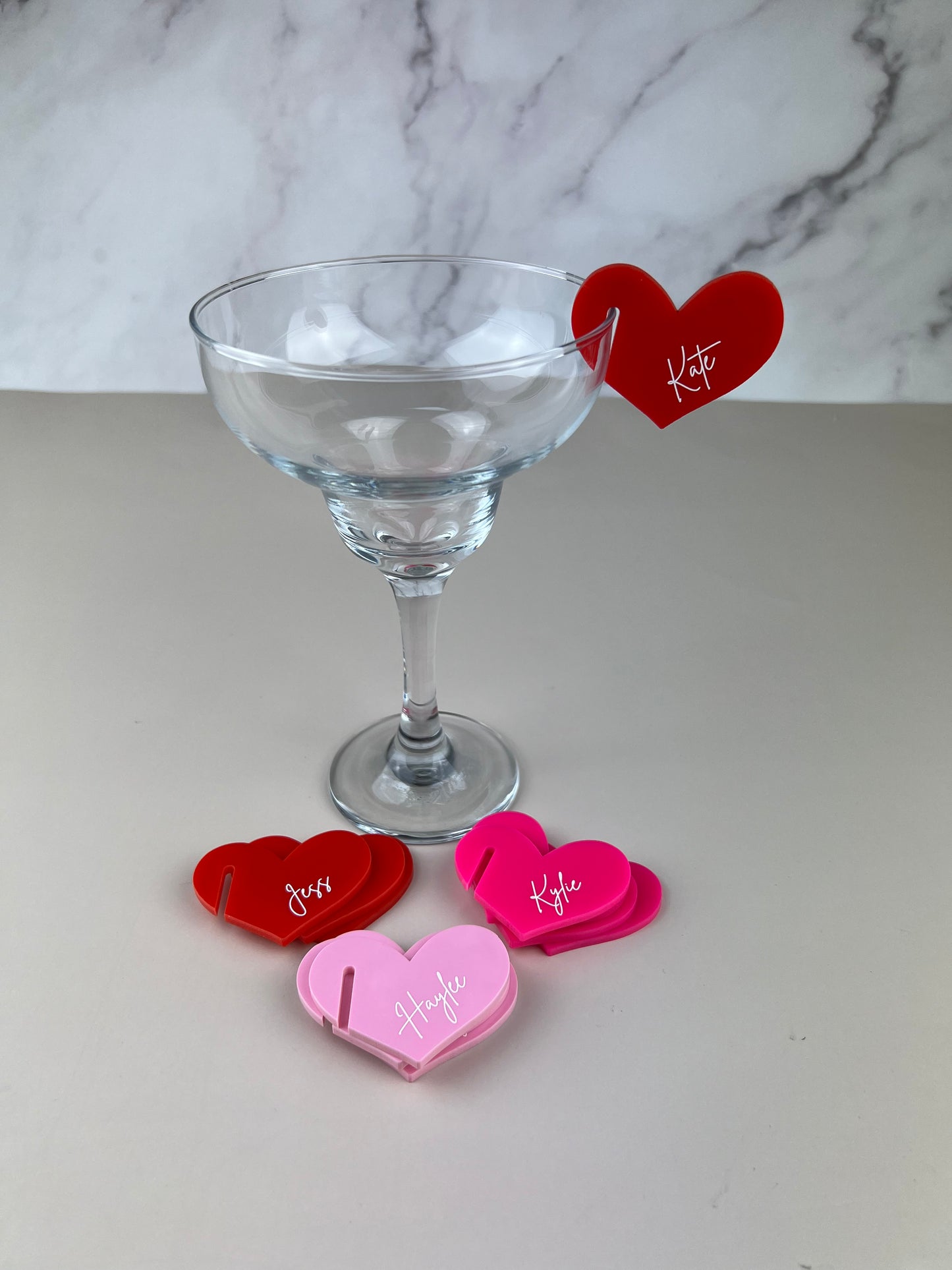 Acrylic Drink Tags (Heart)