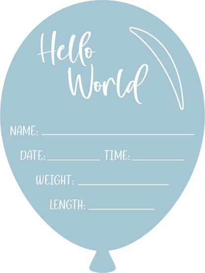 Acrylic Balloon Announcement Plaque - Birth Details
