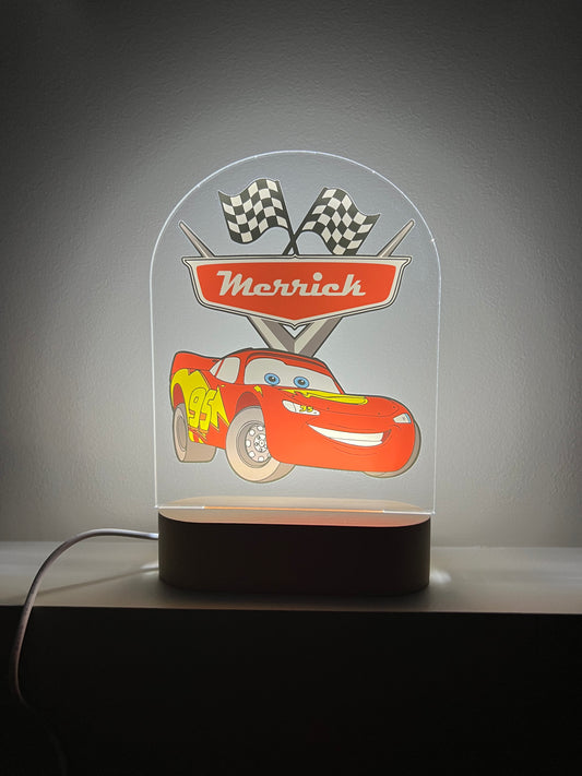 Personalised Arch Night Light - Printed Cars