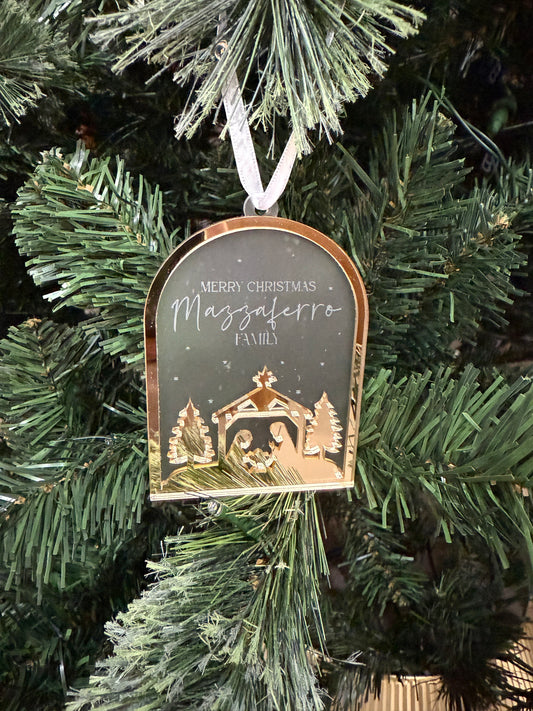 Personalised Arch Nativity Scene Christmas Ornament