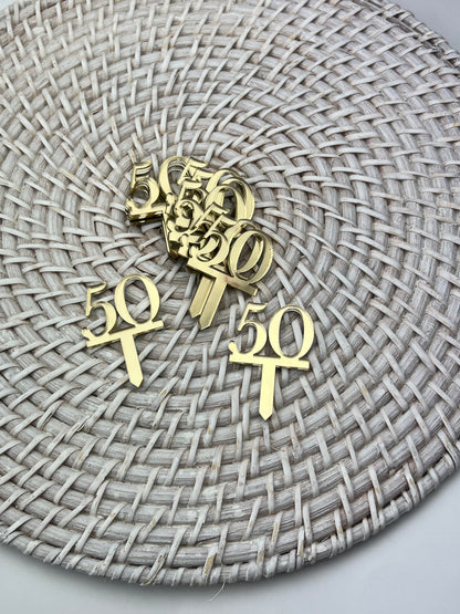 Mini Acrylic ‘Number’ Cup Cake Toppers