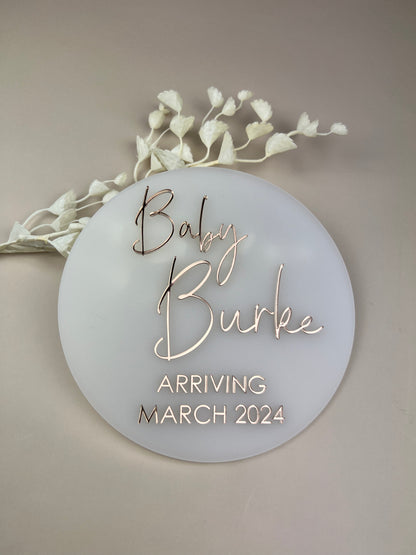 3D Acrylic Baby Announcement Plaque