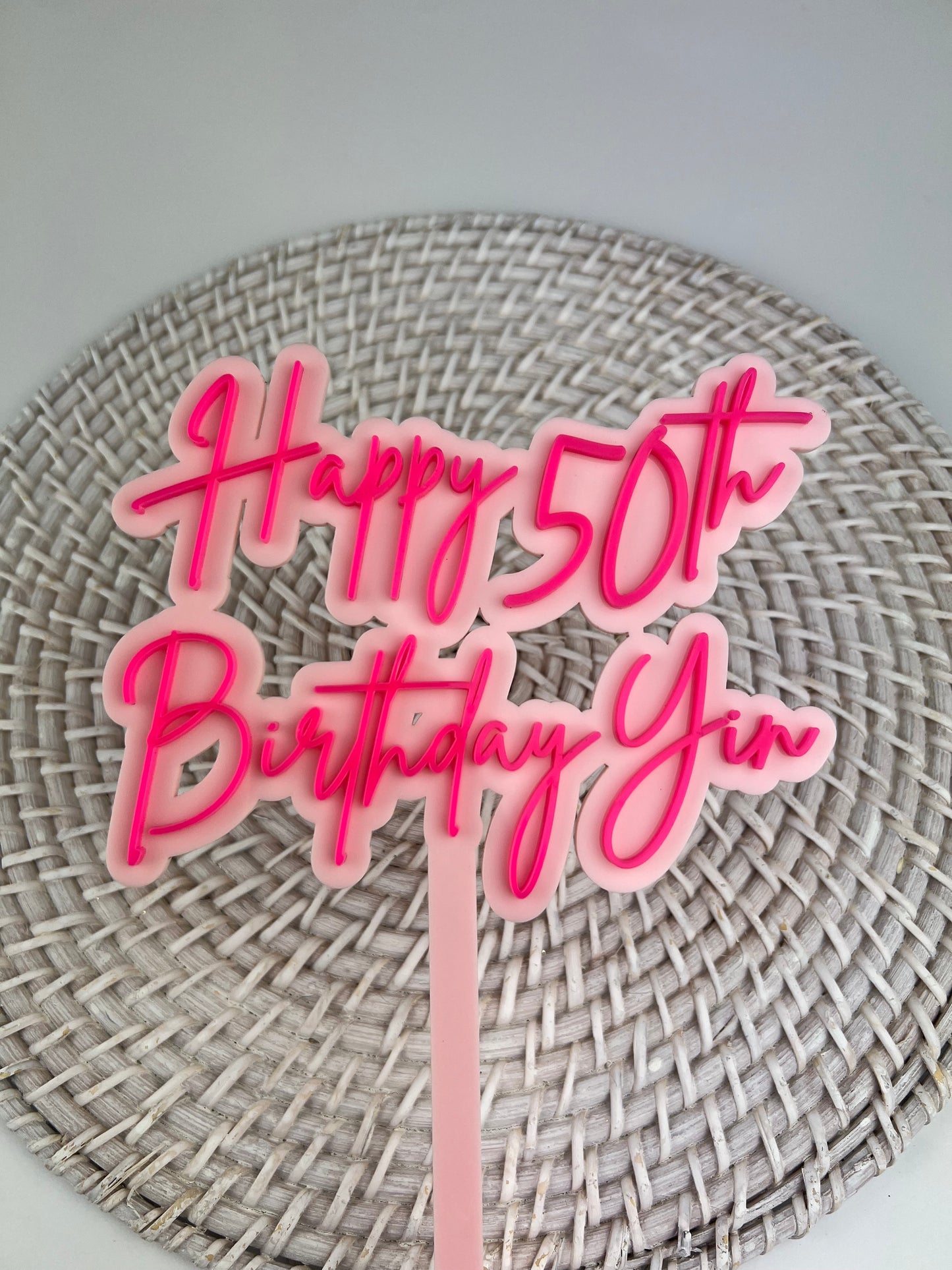 Large 2 Layer Acrylic Cake Topper (15cm)