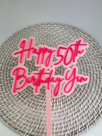 Large 2 Layer Acrylic Cake Topper (15cm)