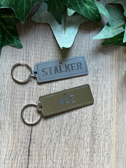 Personalised 'Number Plate' Keyring