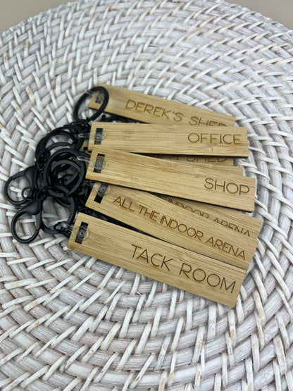 Personalised Bamboo Keyring