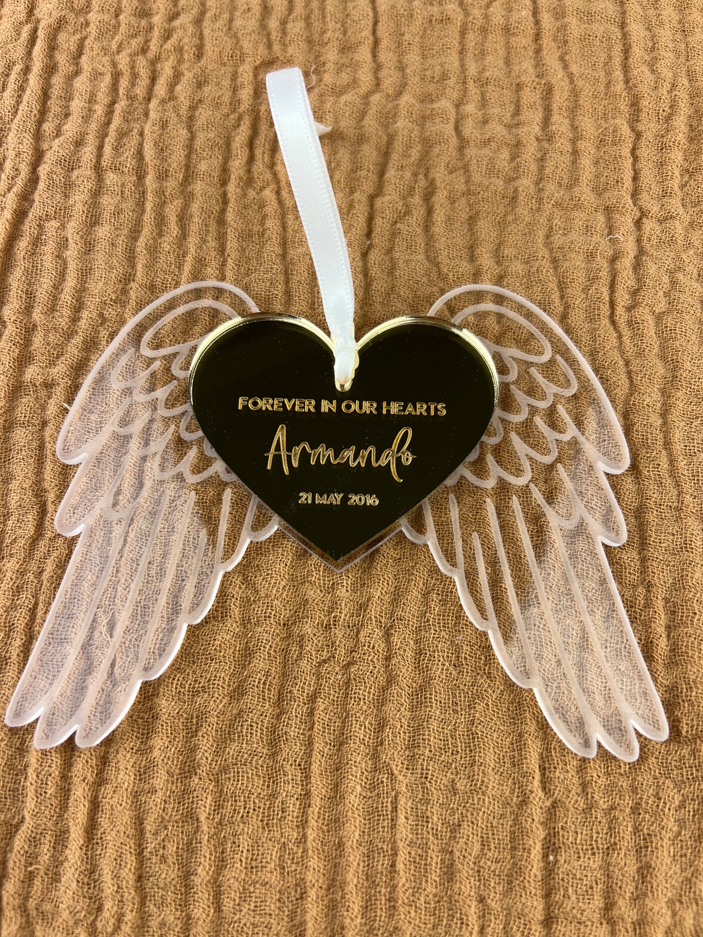 Angel Heart Memorial Christmas Ornament