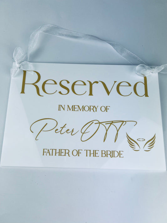 Reserved Seat Memorial Sign