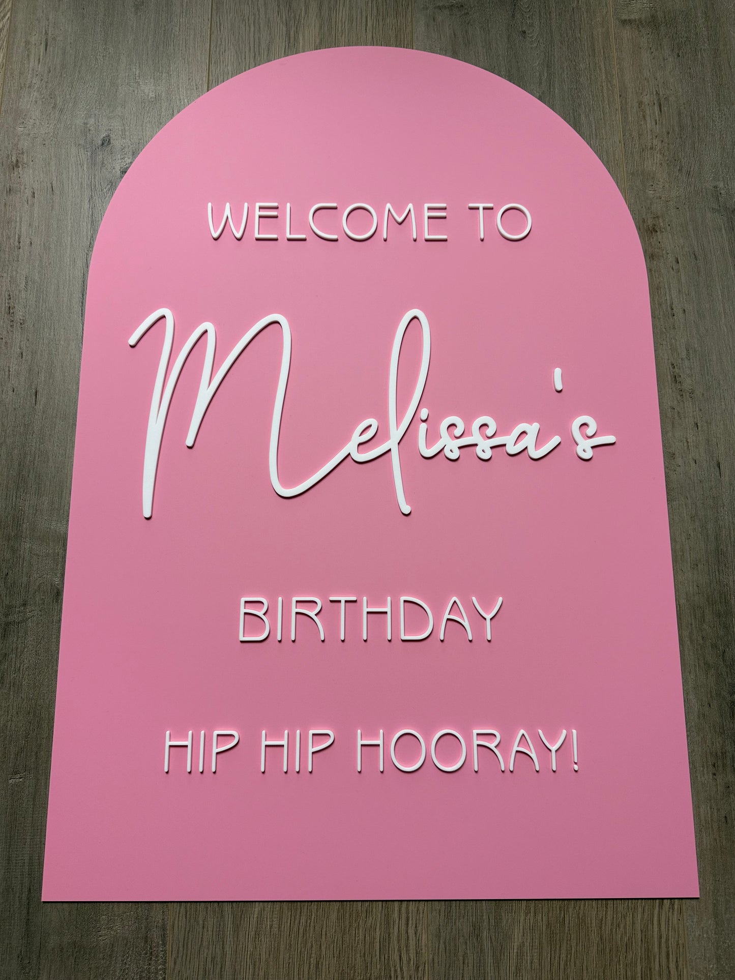 Large Arch 3D Acrylic Welcome Sign