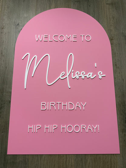Large Arch 3D Acrylic Welcome Sign