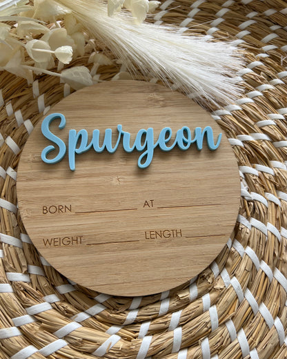 3D Personalised Birth Announcement Plaque