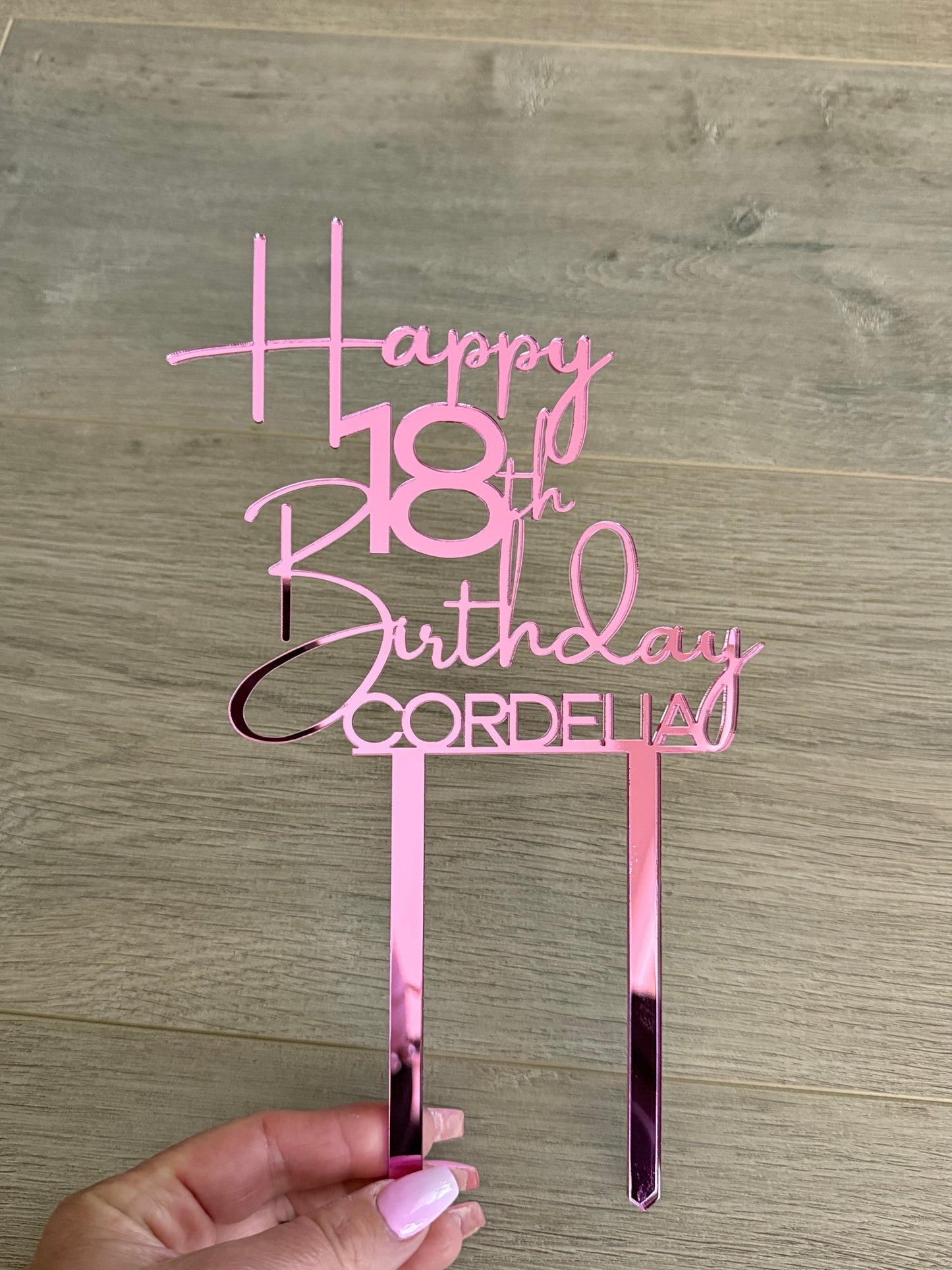 Custom Acrylic Cake Toppers (Happy Birthday Name)