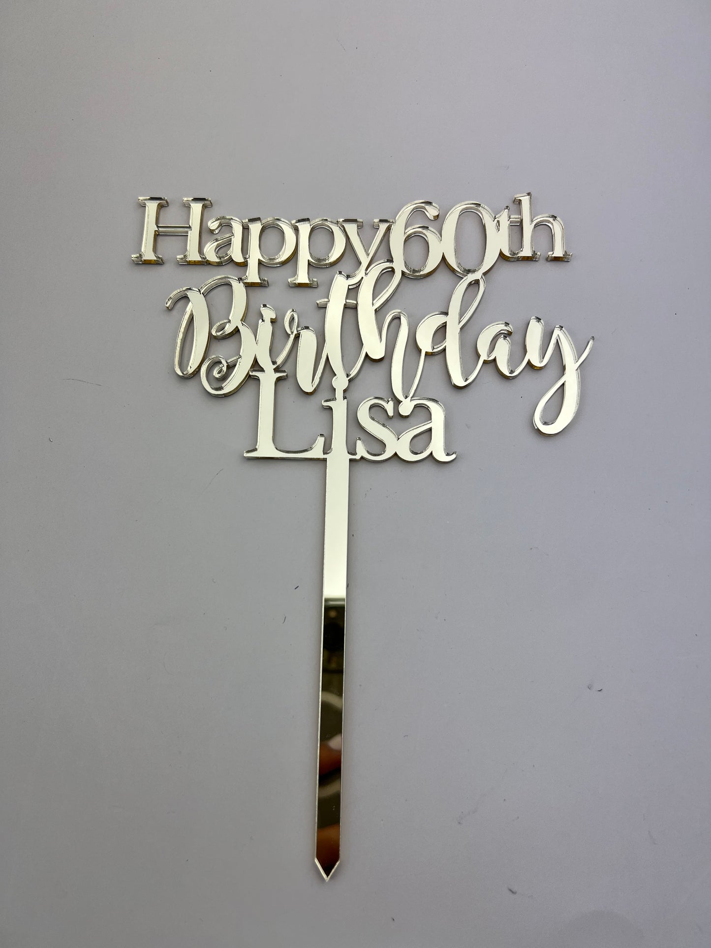 Custom Acrylic Cake Toppers (Mixed Font)