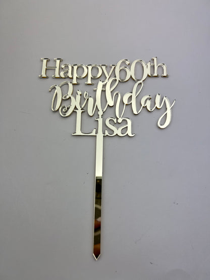 Custom Acrylic Cake Toppers (Mixed Font)