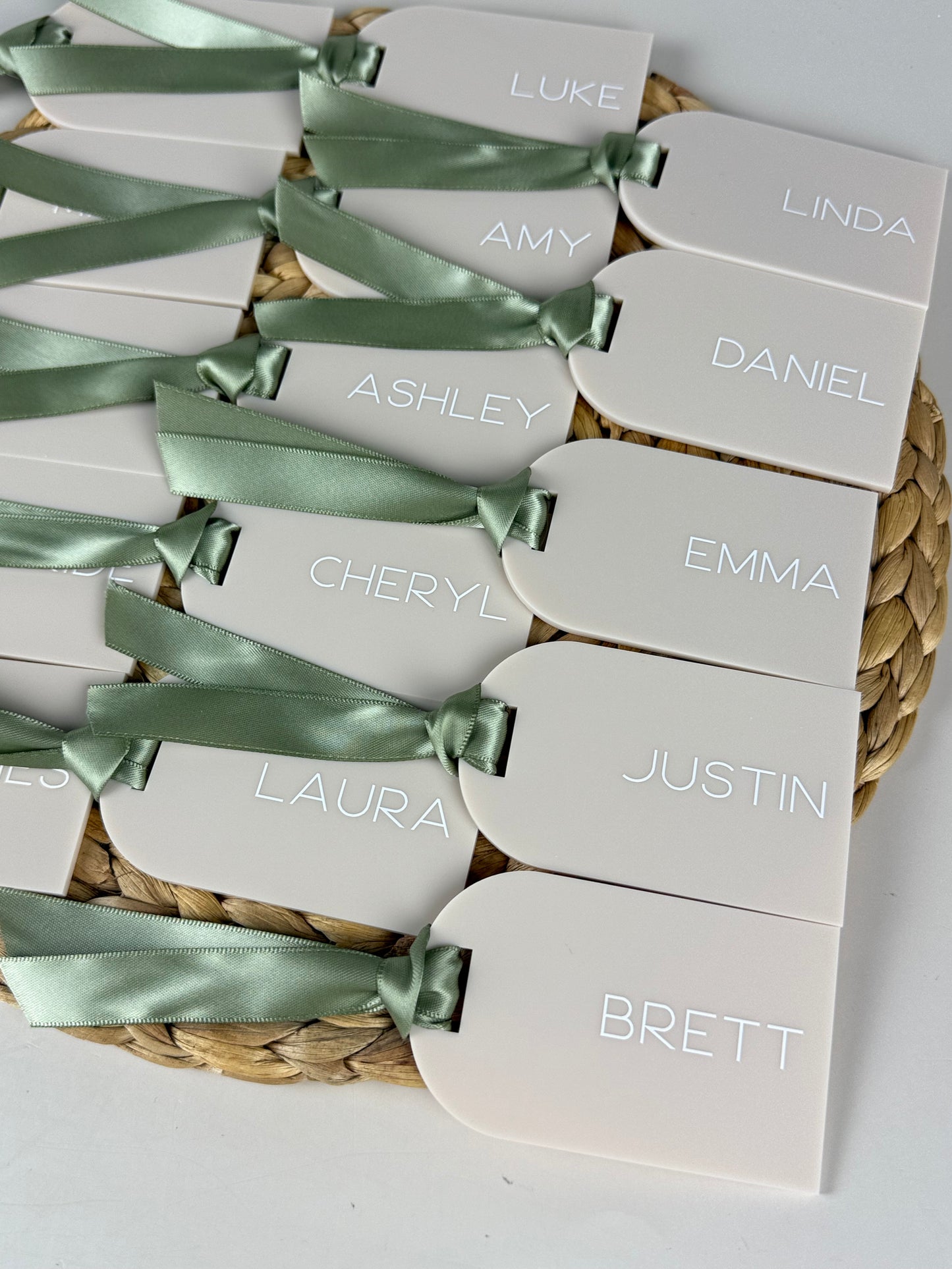 Acrylic Place Cards - Luggage Tag Style