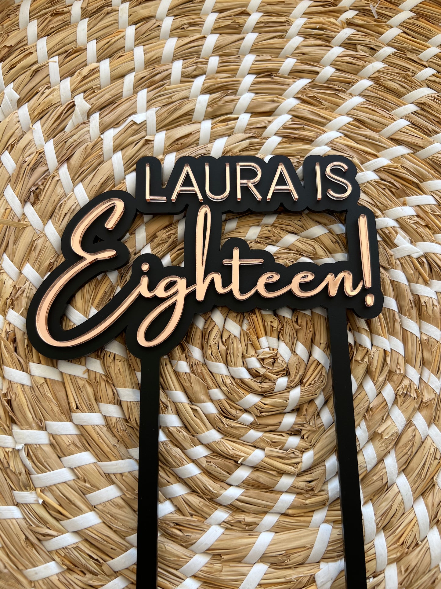 Large 2 Layer Acrylic Cake Topper (15cm)