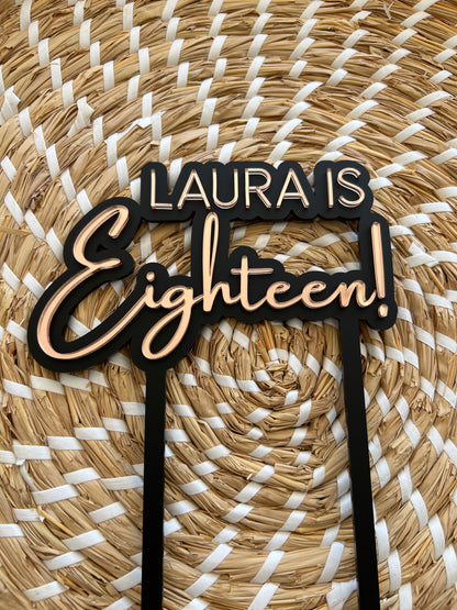 Large 2 Layer Acrylic Cake Topper (15cm)