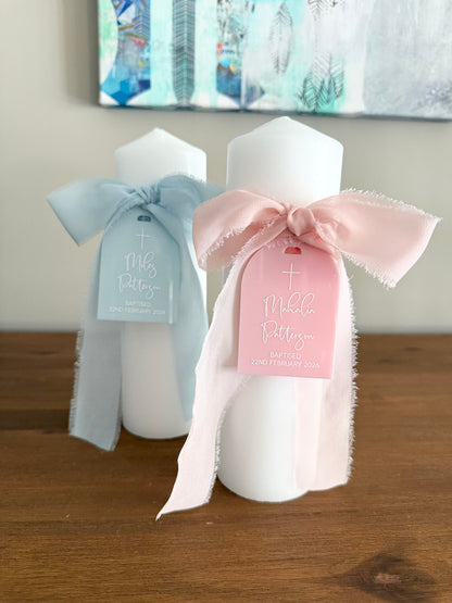Baptism/Christening Candle - Acrylic Tag