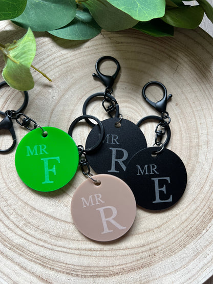 Initialed Acrylic Keyring