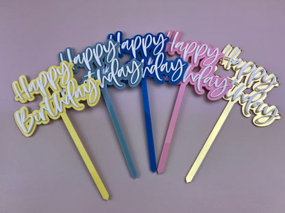3D Happy Birthday Cake Toppers
