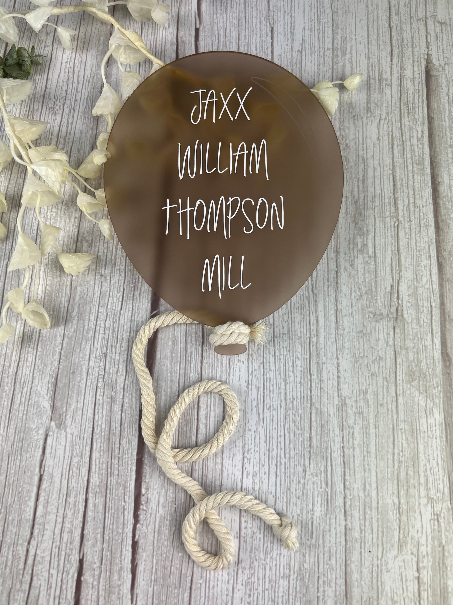 Acrylic 'Balloon' Announcement Plaque (Printed Text)