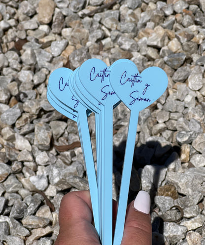 Acrylic Drink Stirrers (Heart)