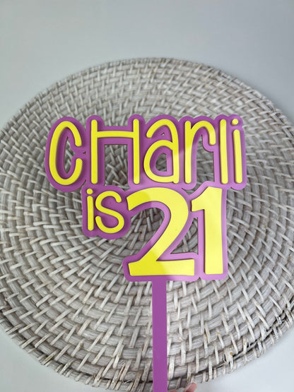 Large 2 Layer Acrylic Cake Topper (15cm)