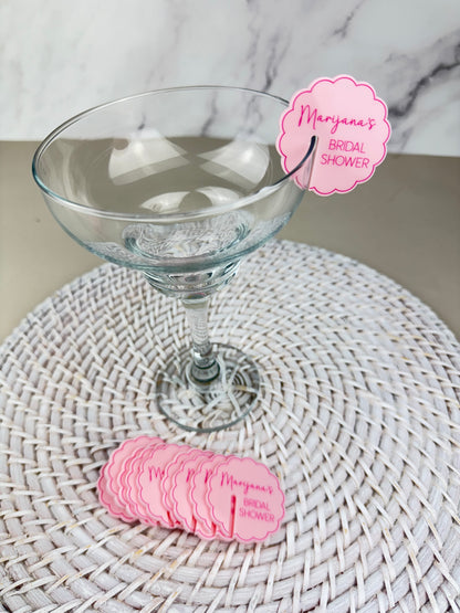 Acrylic Drink Tags - Scalloped Circle