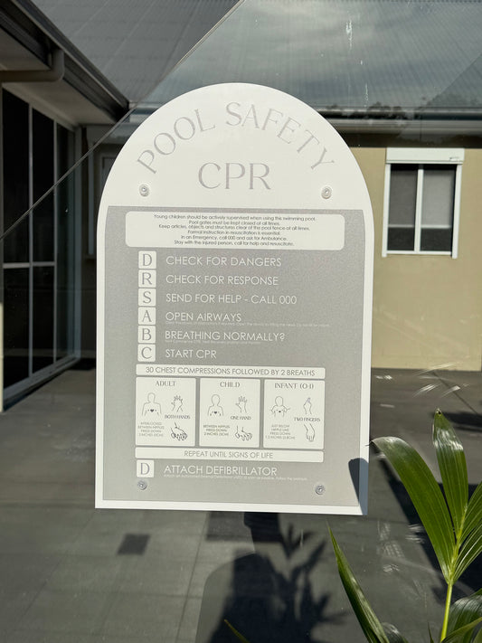 Pool CPR Safety Sign - Arch