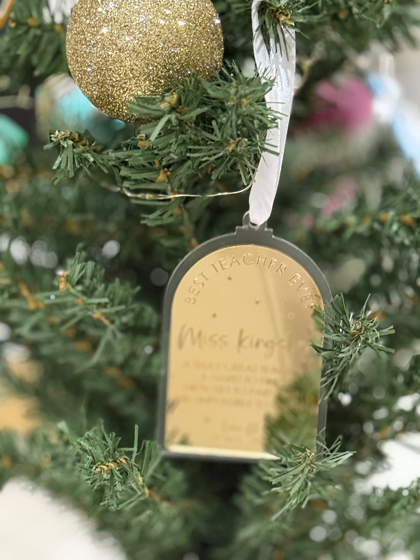 Personalised Teacher Christmas Ornament