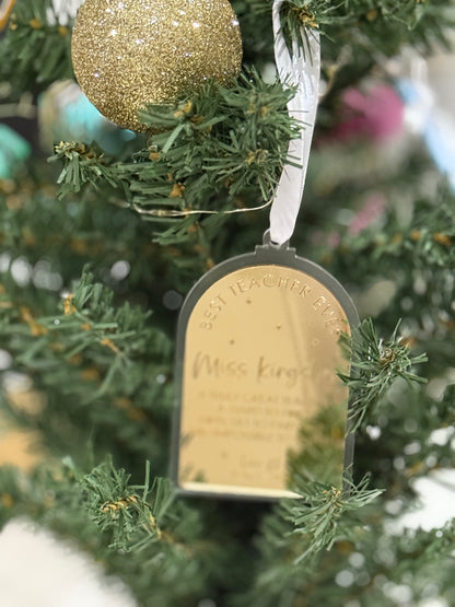 Personalised Teacher Christmas Ornament
