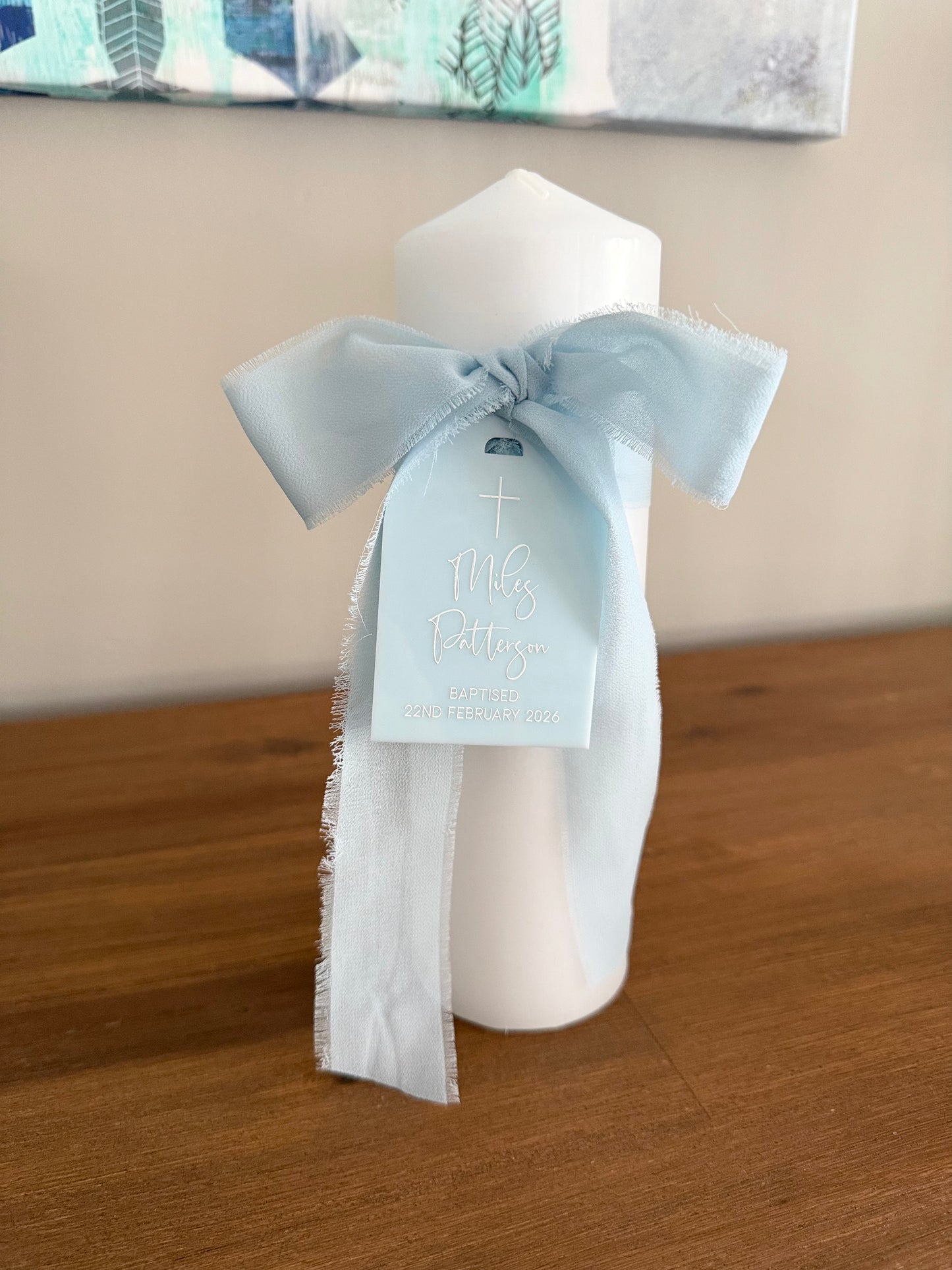 Baptism/Christening Candle - Acrylic Tag
