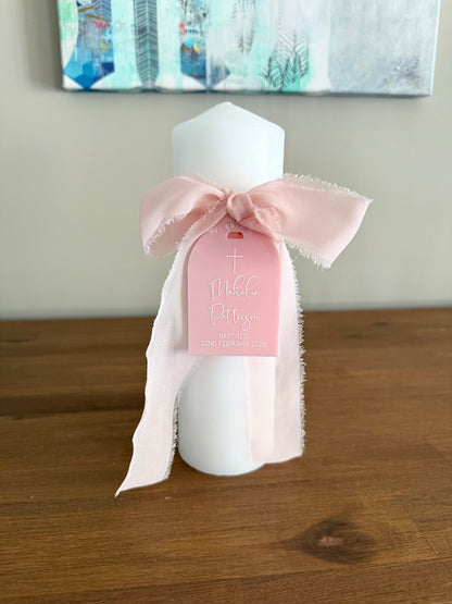 Baptism/Christening Candle - Acrylic Tag