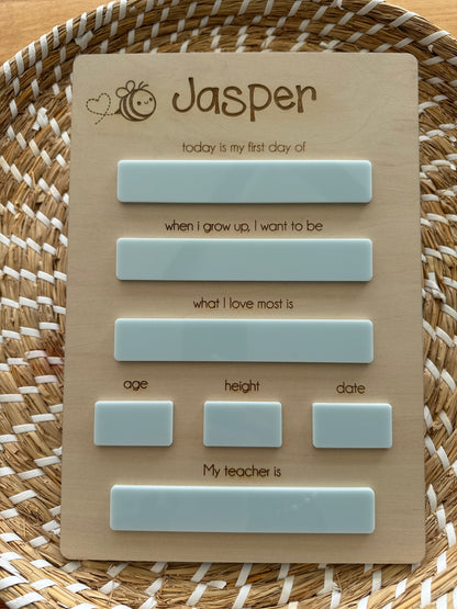 Vertical Timber 'First Day of' Boards