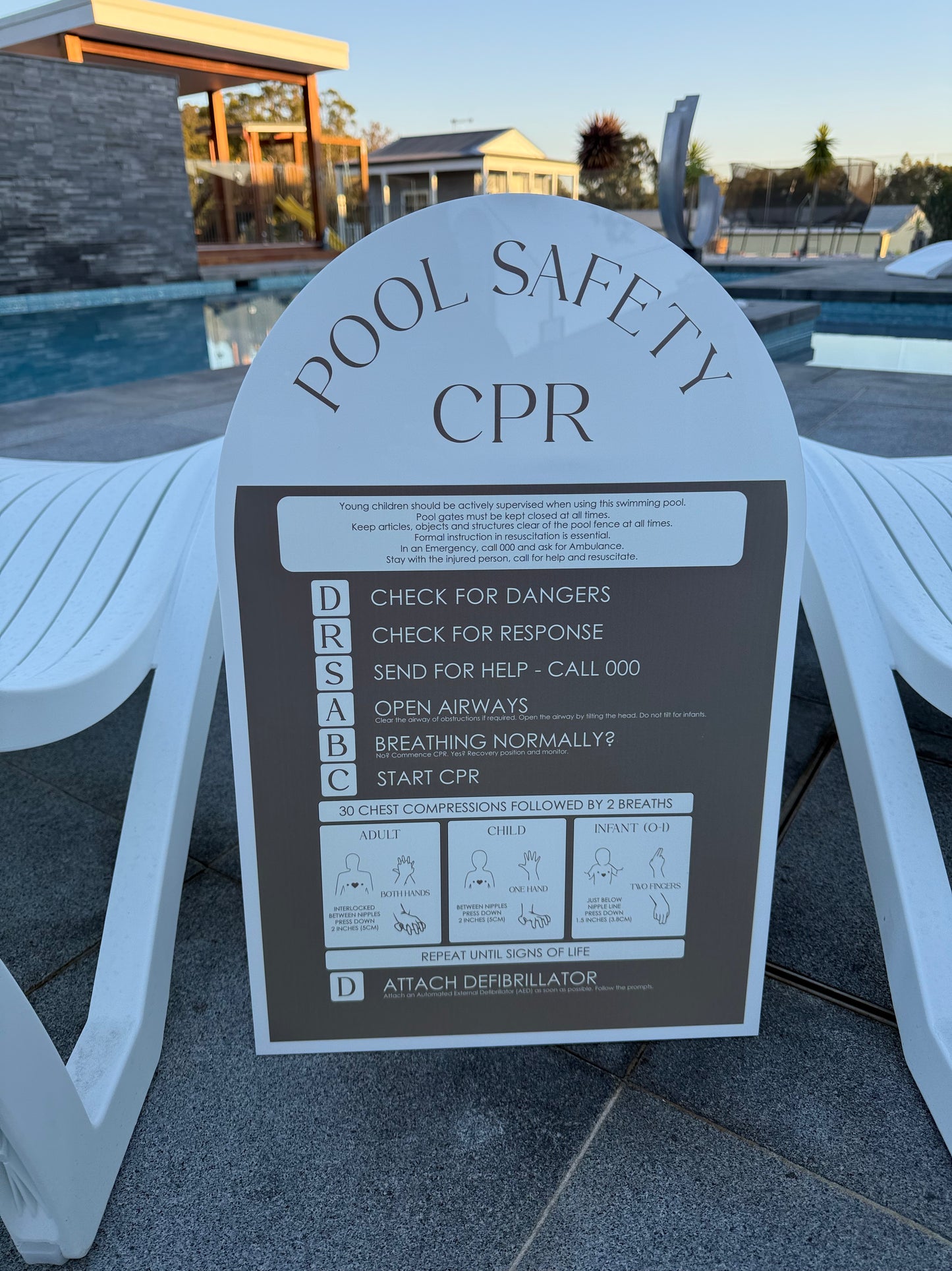 Pool CPR Safety Sign - Arch