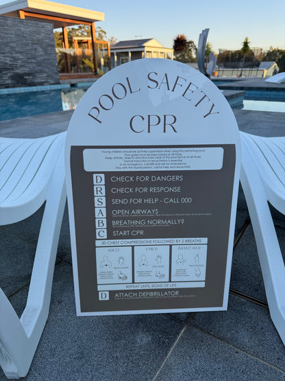 Pool CPR Safety Sign - Arch