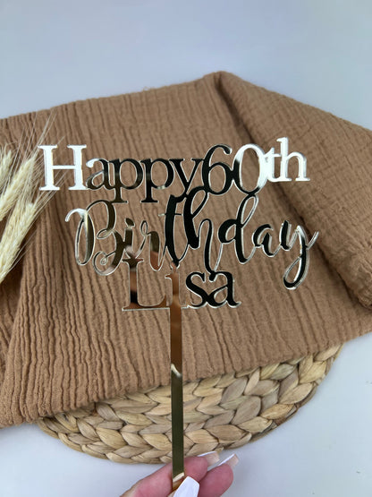 Custom Acrylic Cake Toppers (Happy Birthday Name)