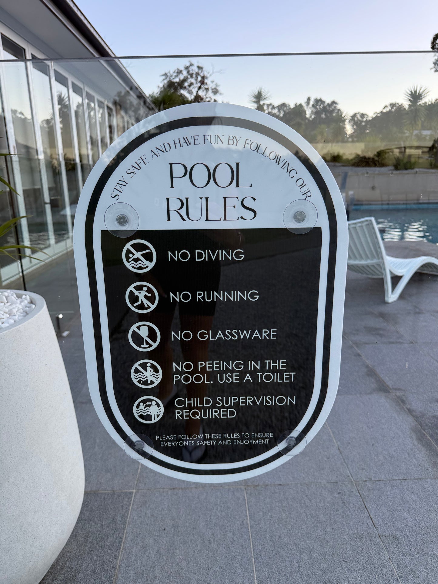 Double Sided Pool CPR Safety/Pool Rules Sign - Oval