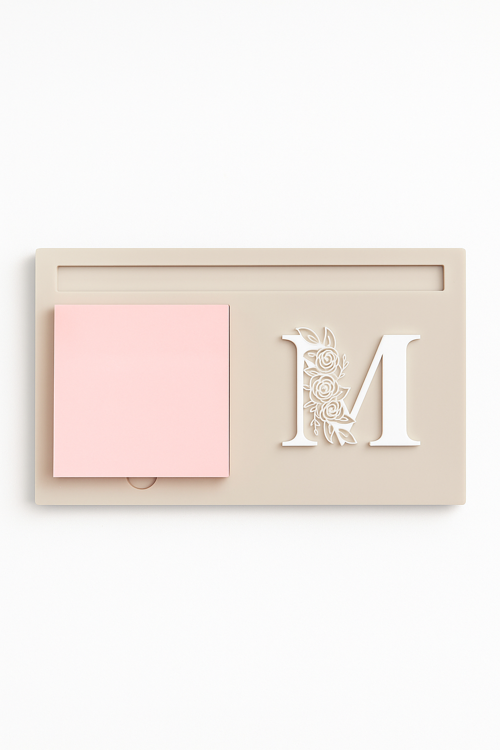 Post It Note Holder - Acrylic (Floral Letter)