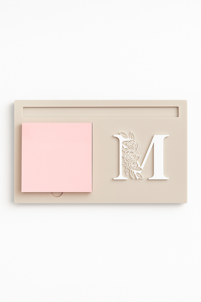 Post It Note Holder - Acrylic (Floral Letter)