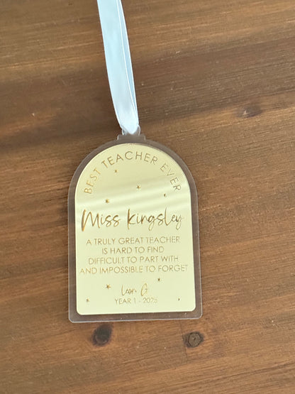 Personalised Teacher Christmas Ornament