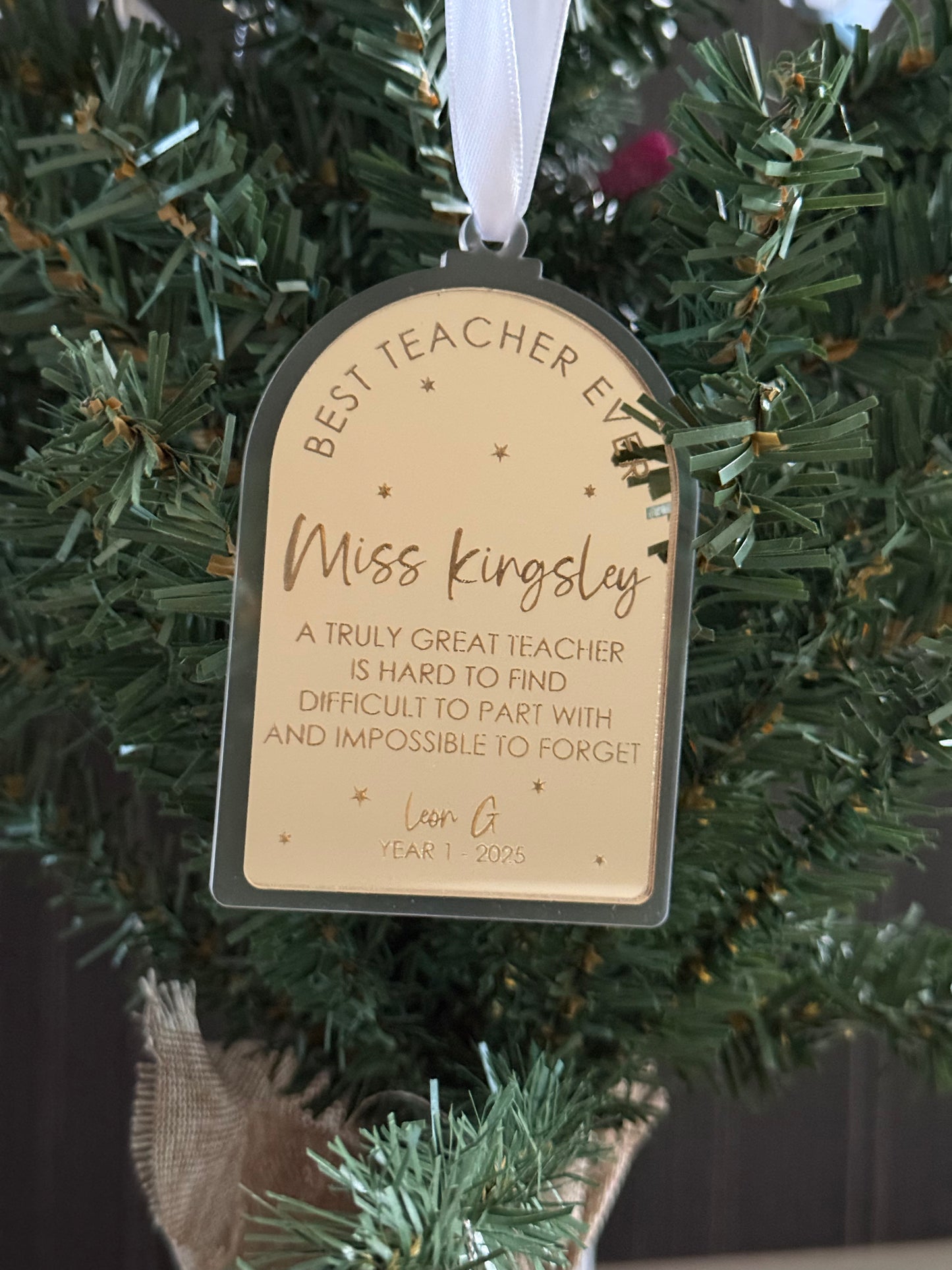 Personalised Teacher Christmas Ornament