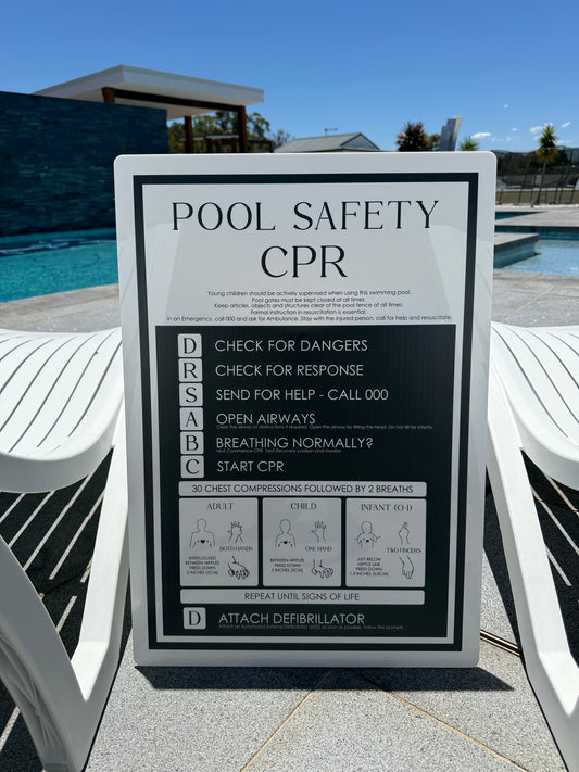 Pool CPR Safety Sign - Rectangle