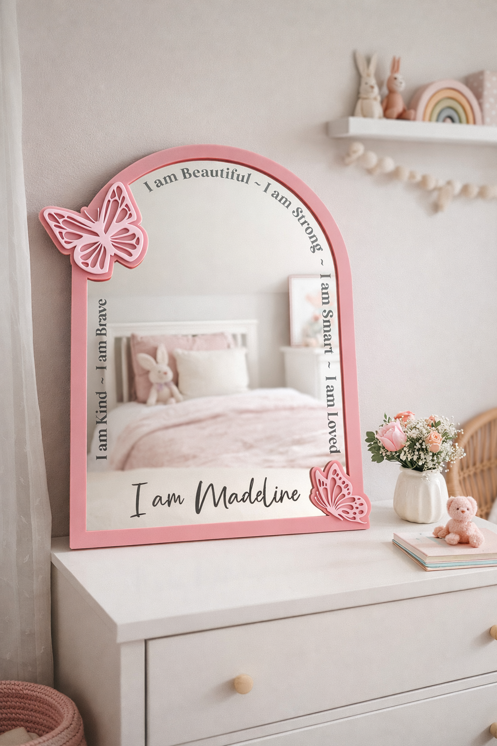 Personalised Affirmation Mirror - Butterflies