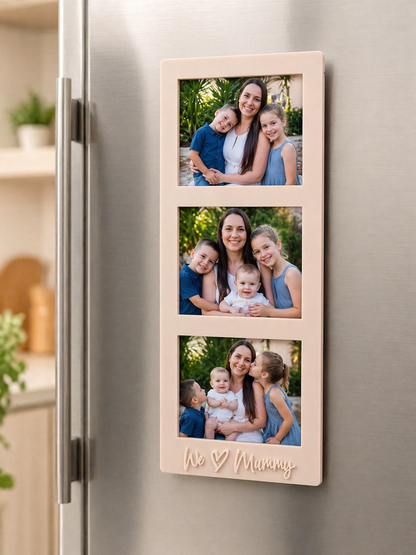 Personalised Magnetic Triple Photo Frame