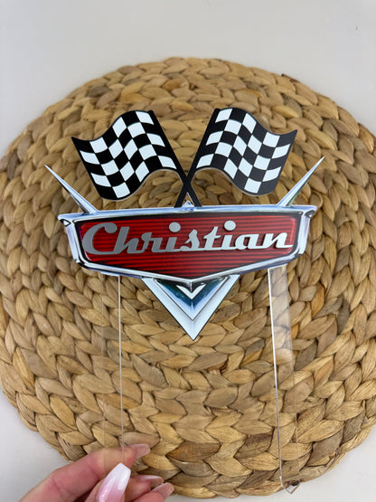 Printed Cars + 3D Acrylic Cake Topper